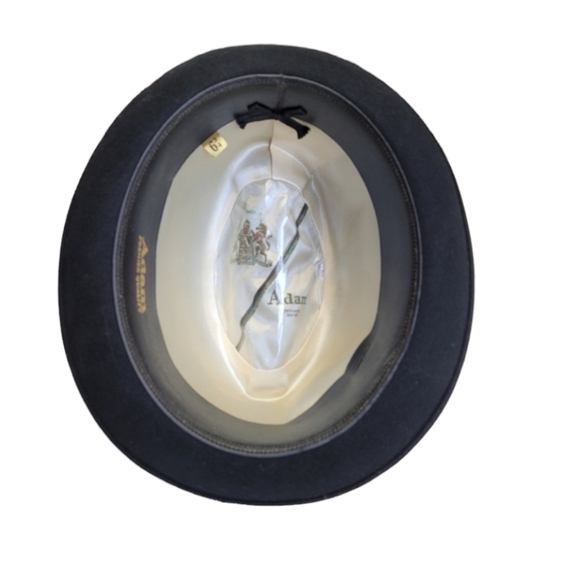 Vintage Adam Fifth Avenue New York Black Trilby Hat Size 6 3/4 - Picture 7 of 13